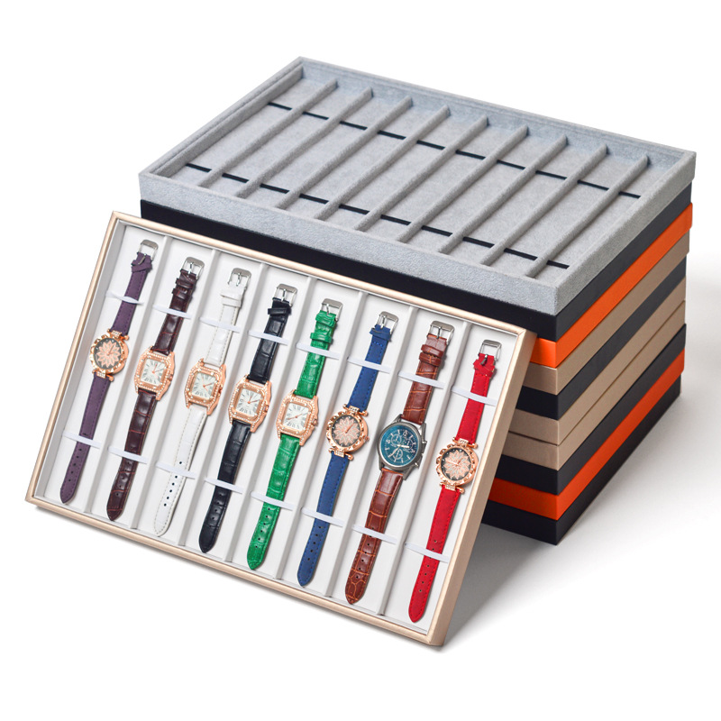 Ready Stock Watch Storage Box Multi-Grids Jewelry Display Watch Box Multi-Color Watch Box Storage Box Manufacturer Wholesale