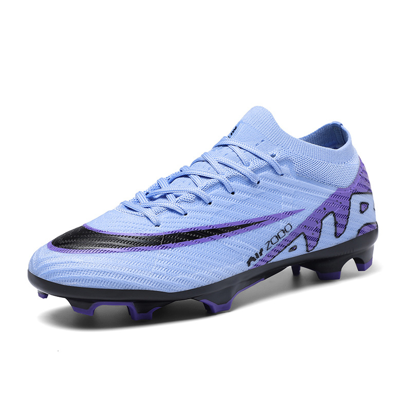 Zapatos de fútbol transfronterizos de alto bajo para hombres y mujeres, zapatos de entrenamiento de fútbol de clavos, zapatos deportivos juveniles