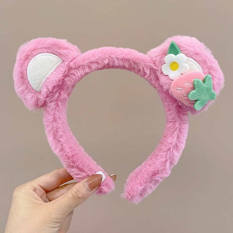 Ciervo blanco mismo estilo oso cara lavado banda de pelo máscara facial especial diadema antideslizante presión banda de pelo todo partido horquilla tocado