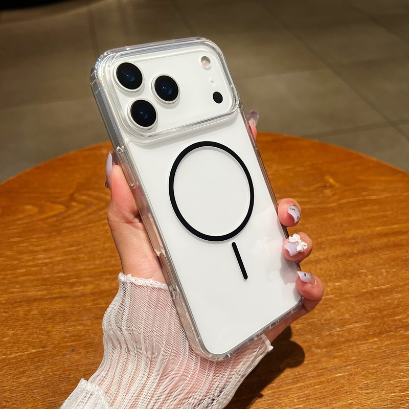 New Iphone17Promax High-Transparency Acrylic Magnetic Phone Case Suitable for Apple 16 Anti-Fall Protective Cover 15