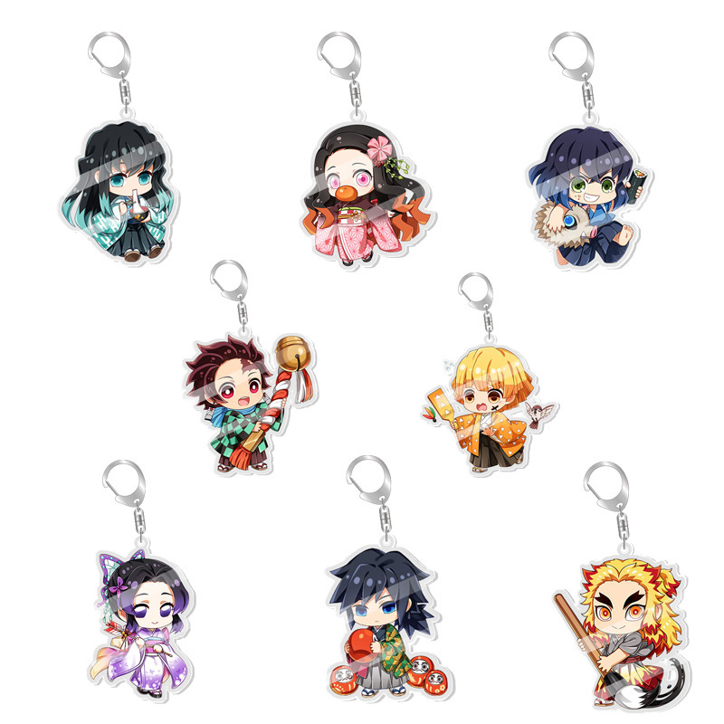 The blade of the ghost is surrounded by your bean charcoal when there is no Ichiro transparent acrylic double-sided pendant key ring The blade of the ghost is surrounded by your bean charcoal when there is no Ichiro transparent acrylic double-sided pendant key ring