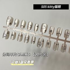 新年煙花貓眼穿戴甲甲片 預製甲片全貼美甲貼片絲絨磨砂貓眼成品