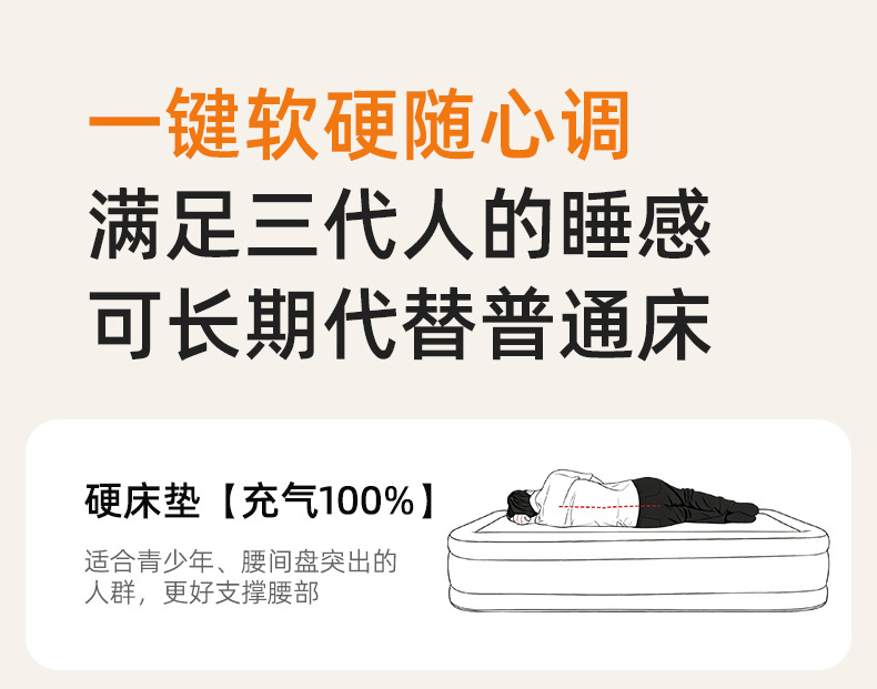 New Automatic Inflatable Cloud Bed Outdoor Brushed Fabric Inflatable Mattress Tent Camping Home Use Spring Outing Inflatable Mat