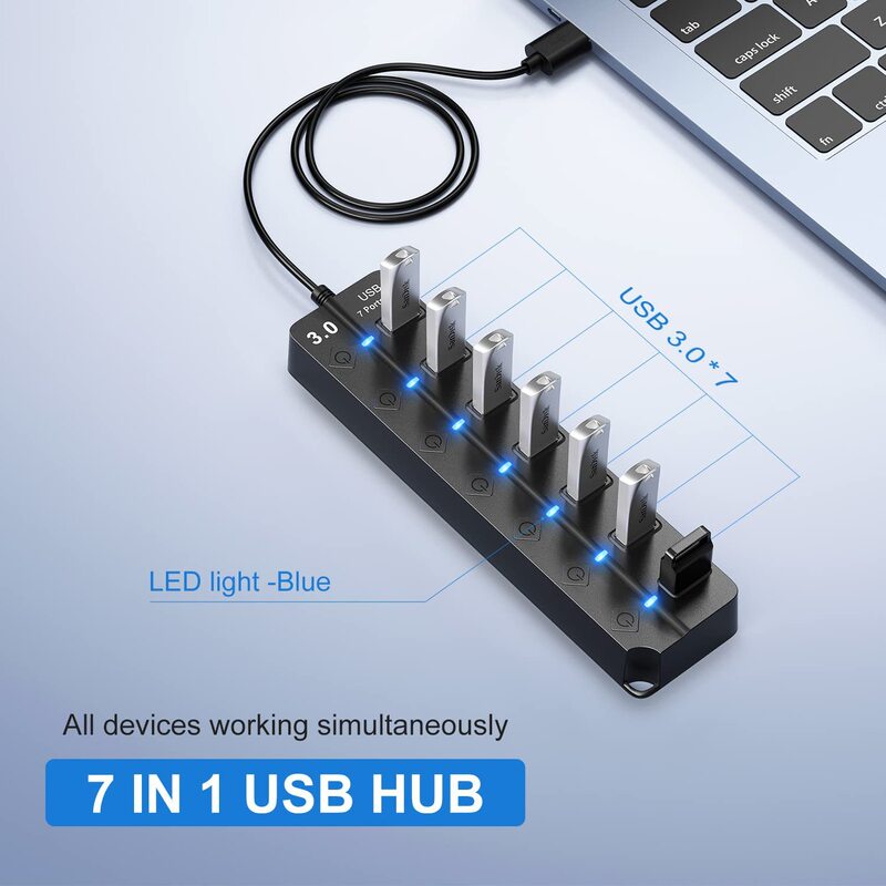 ソースメーカー分線器無駆動ハブ拡張器一牽引七口独立スイッチ2.0usb3.0hub|undefined