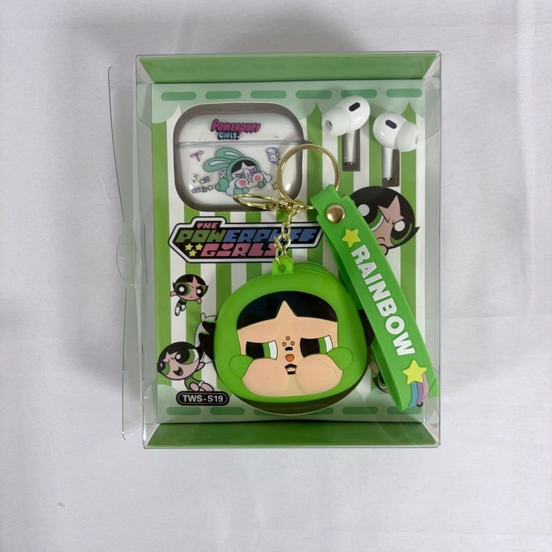 跨境外贸TWS娃娃蓝牙耳机飞天小女警无线入耳式运动降噪耳机套组|undefined