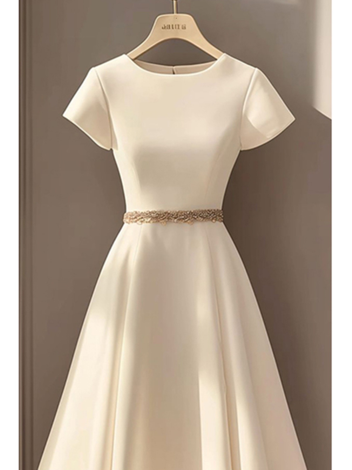 High-end exquisito café francés temperamento super bonito vestido blanco formal 2024 nuevo verano femenino image 4