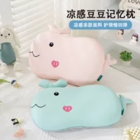 Летняя детская подушка для защиты шеи из пены с эффектом памяти, ледяная шелковая летняя охлаждающая подушка для учащихся начальной школы, домашняя подушка с наволочкой, подушка с эффектом памяти для кошачьего живота