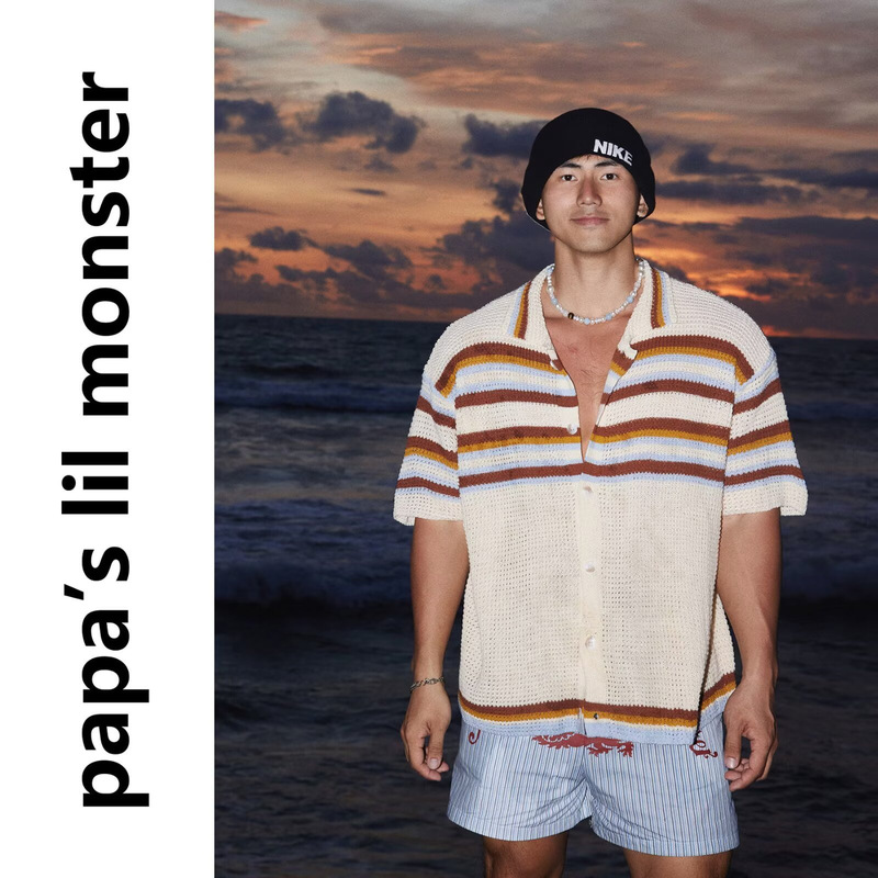 Summer Cardigan Breathable Polo Hollow-Out American Retro Contrast Color Striped Casual Knitwear Short-Sleeved Loose Top for Men Summer Cardigan Breathable Polo Hollow-Out American Retro Contrast Color Striped Casual Knitwear Short-Sleeved Loose Top for Men