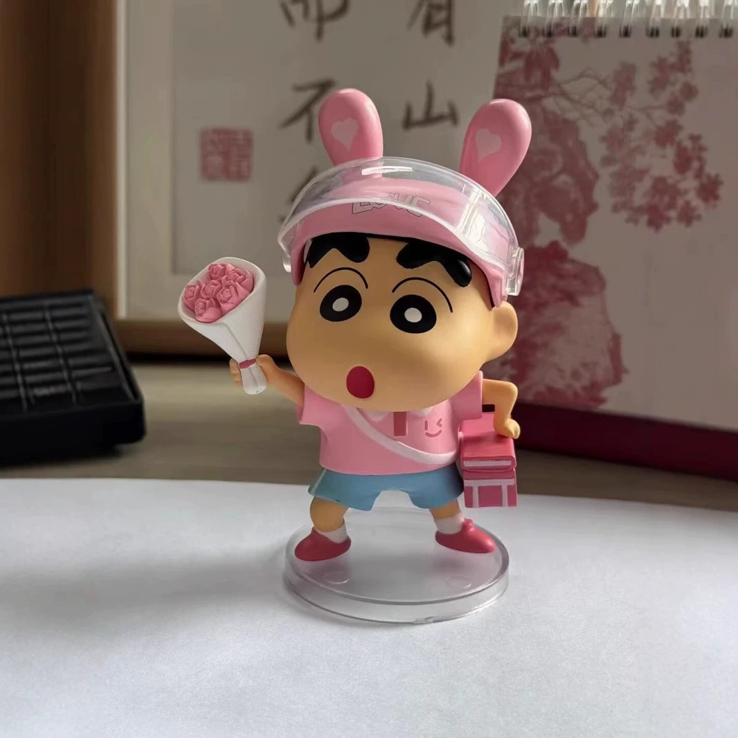 Daimo Crayon Shin-chan GK День святого Валентина Доставка цветов Shin-chan Фигурка в шлеме Аниме Периферийная модель Орнамент