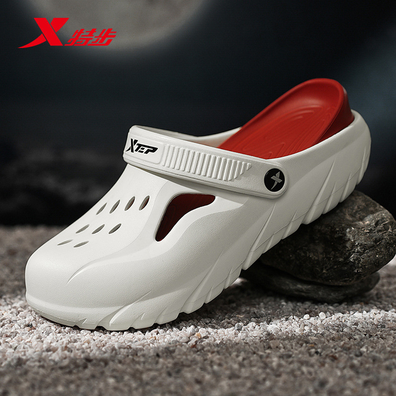 Xtep Crocs メンズ ビーチシューズ アウターウェア 滑り止め 夏 通気性 アウトドア サンダル スポーツ レジャー 包頭スリッパ|undefined