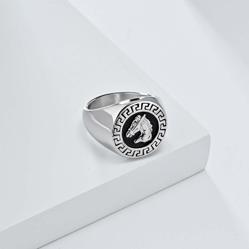 Rings Classification Retro Solid Color 304 Stainless Steel Polishing Men's Rings Men Signet Rings