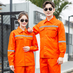 Underground Coal Mine Workwear Set Spring and Autumn Reflective Striped Long-Sleeve Stain-Resistant Work Uniform Manufacturer Custom Pure Cotton Workwear