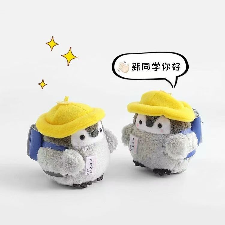 Viajes japoneses pingüinos lindos muñecas mochilas llaveros bolsos de pareja muñecas de peluche colgantes