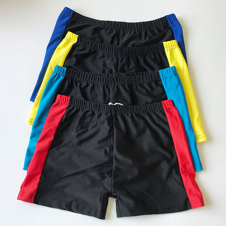 Nuevo poliéster mediano y grande gordo de baño los niños estudiante lindo color a juego shorts niño boxeador bañador al por mayor