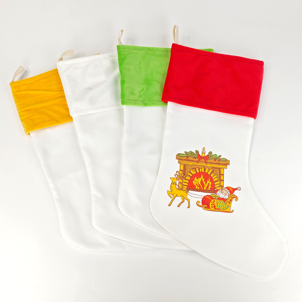 Transferencia térmica Navidad decoración de calcetines a juego de colores Nochebuena colgante de Navidad suministros de decoración al por mayor