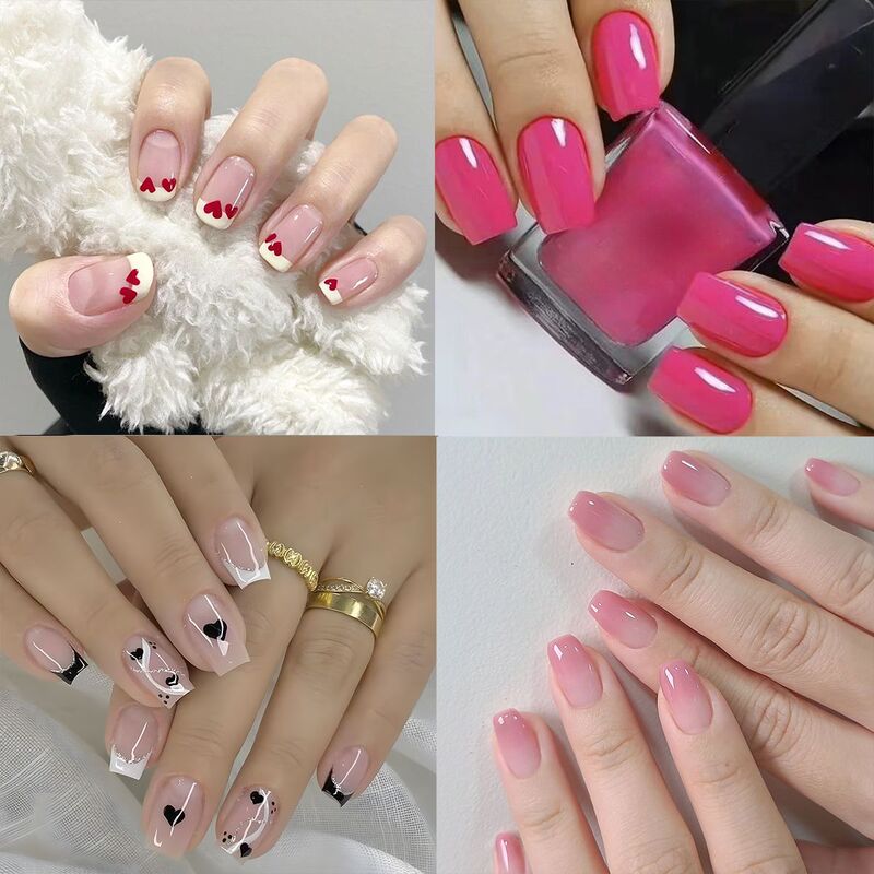 Cross-border exclusive Valentine's Day style collection wearable fake nail nail nail patch finished press on nails