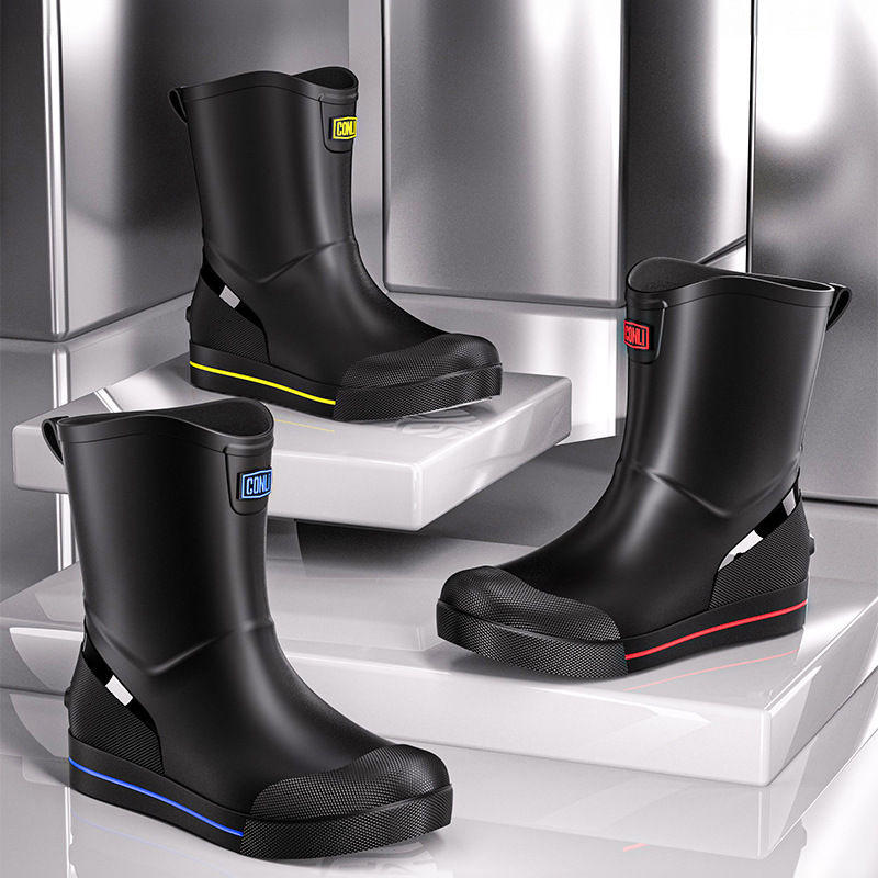 Fashion short rain boots Men's Four Seasons work shoes low-top non-slip kitchen shoes wear-resistant rubber shoes fishing shoes waterproof shoes Fashion short rain boots Men's Four Seasons work shoes low-top non-slip kitchen shoes wear-resistant rubber shoes fishing shoes waterproof shoes