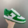 Green White Patent Leather