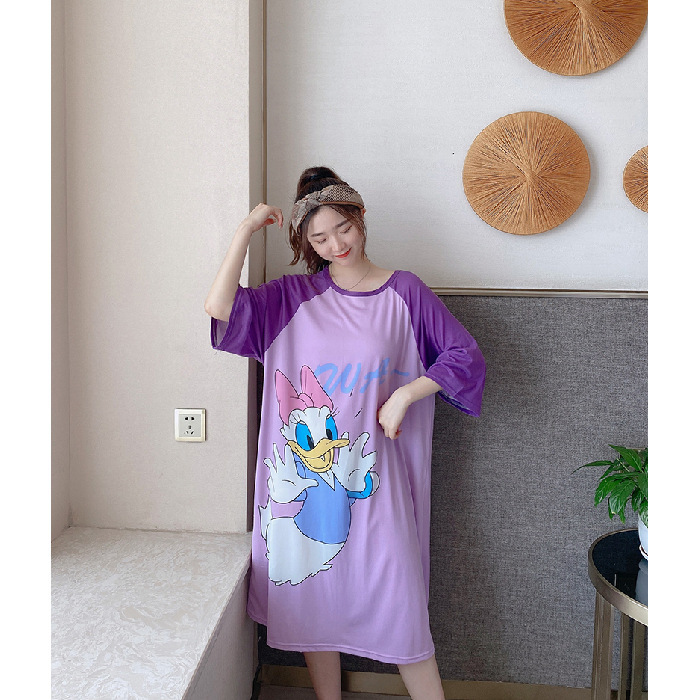 Venta caliente de Oriente Medio varios camisones de manga corta de verano Pijamas de estilo coreano del sudeste asiático Vestido de manga corta de verano para mujer Ropa suelta para el hogar