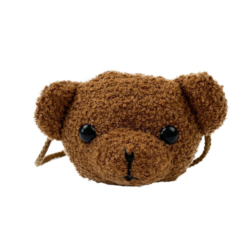 Mini sherpa bear bag 2024 new cartoon cute bear bag single shoulder doll crossbody bag trendy