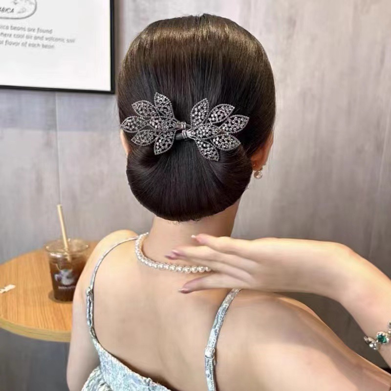 Platino Siya accesorios para el cabello mariposa elegante flor torcedura clip Camelia rizador de pelo Placa de cola de pescado palo de pelo perezoso esencial