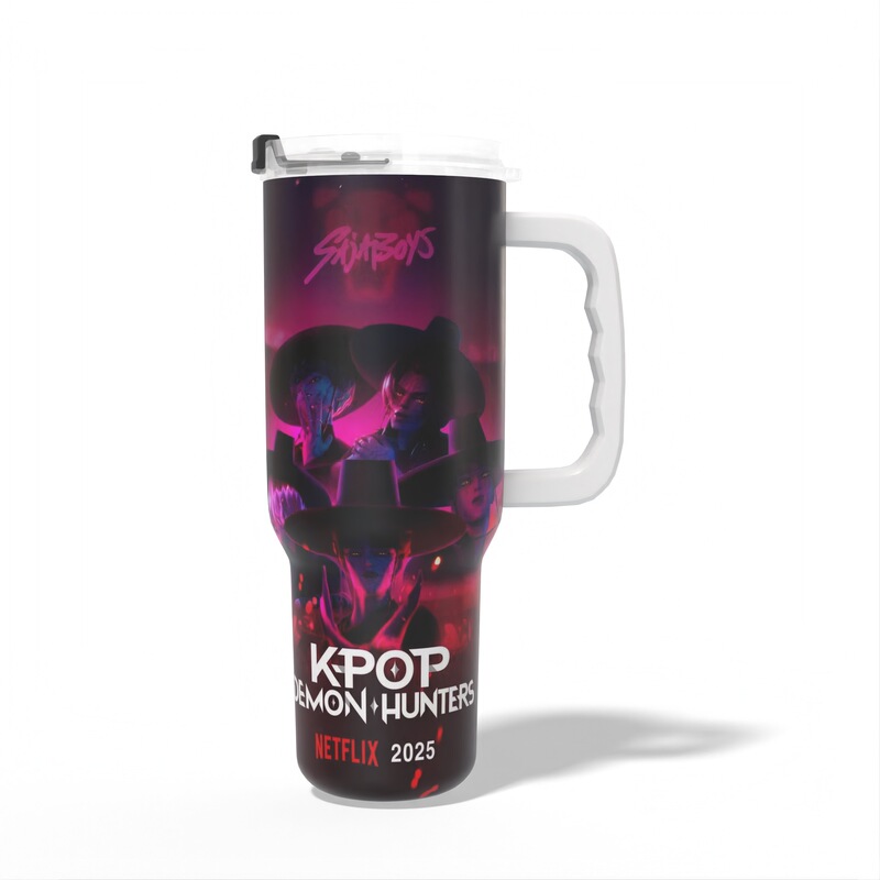 跨境大容量KPOP猎魔女团动漫周边同款40oz冰霸杯汽车杯保温杯水杯|undefined