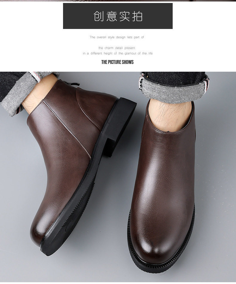 Giày bốt Martin nam cổ trung gót 3–5 cm kiểu công sở casual — z8189 màu nâu, z8189 đen chi tiết 12