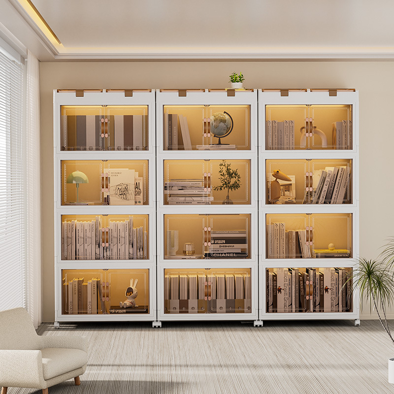 Caja de almacenamiento plegable transparente instalación libre Puerta Abierta gabinete de almacenamiento ropa del hogar ropa interior caja de almacenamiento