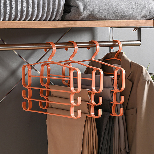 Multifunctional magic trouser rack household trouser clip magic clothes hanger storage clothes drying rack manufacturer wholesale storage rack thickened