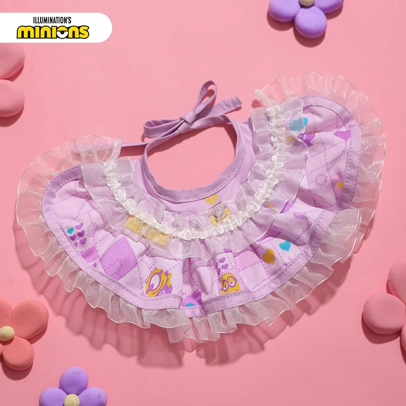 Minions Little Yellow Man Pengpeng Princess Wind Babero con cordones Babero para mascotas Toalla de saliva para perros Babero para gatos