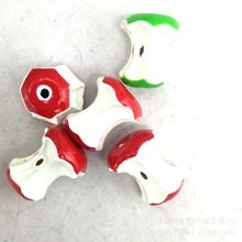 新款跨境电商diy合金直孔苹果核 散珠手机  链包链车挂链饰品配件