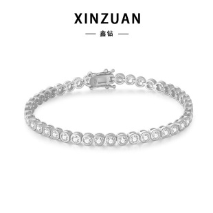 Cross-Border Hot Selling S925 Sterling Silver Bubble Round Moissanite Bracelet, Versatile, Simple, Elegant and Exquisite Hand Jewelry