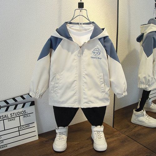 Boys 'coat, spring and autumn, Korean style color-matched jacket, new style hoodie, small girl card