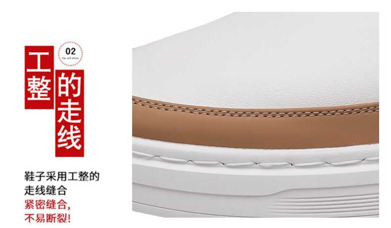 Giày sneaker nam cổ thấp dáng giày ván, mũi tròn, dây buộc, mặt da mềm — GX367 màu trắng, GX367 màu đen chi tiết 9