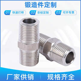 厂家供应304不锈钢高压六角线管对丝螺纹牙口丝口外牙内接