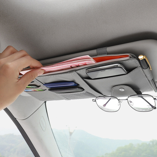 Car Sunshade Holder Multi-functional Car Interior Glasses Clip Card Holder Storage Bag Clip Organizer