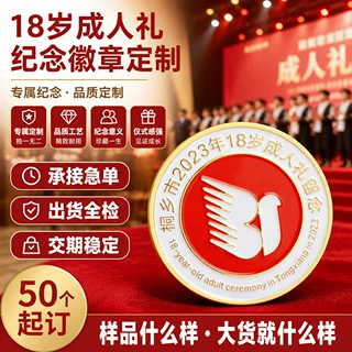 高中学校班级18岁成人礼毕业纪念活动奖章胸牌金属徽章定制定做