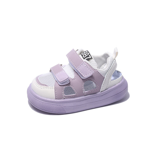  new summer children's sandals for girls and babies soft-soled hollow mesh shoes for boys and babies through mesh sports sandals