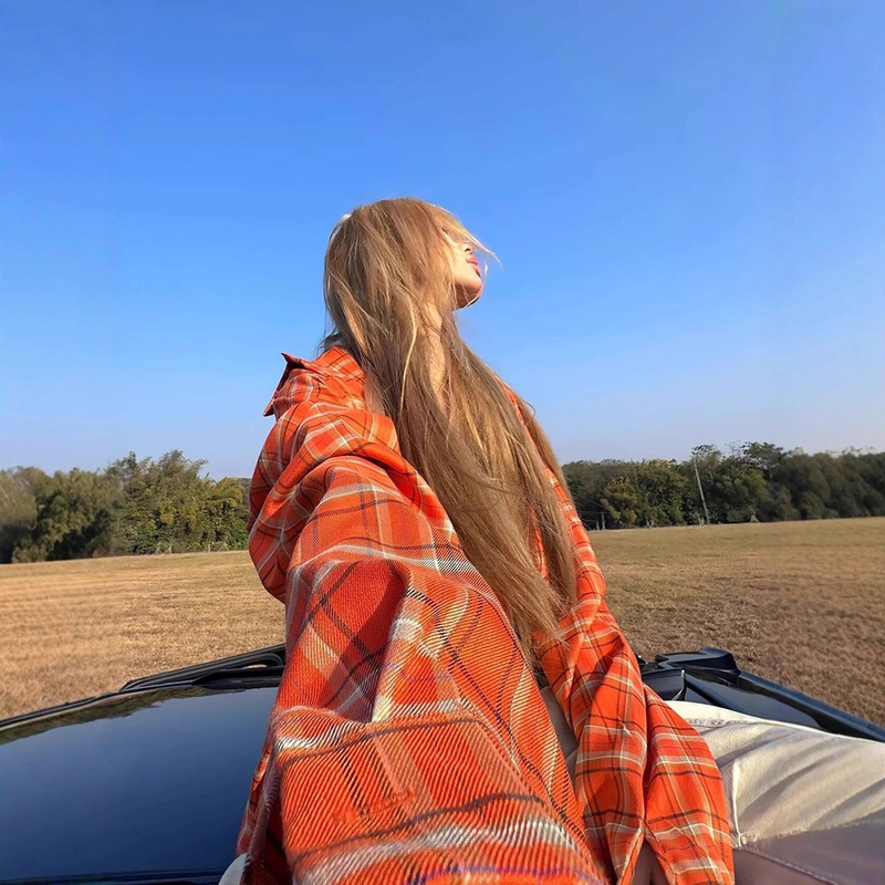 Le Feier - American Retro Plaid Shirt Jacket for Women, Summer Style, Elegant and High-End, Loose Top for Autumn Le Feier - American Retro Plaid Shirt Jacket for Women, Summer Style, Elegant and High-End, Loose Top for Autumn