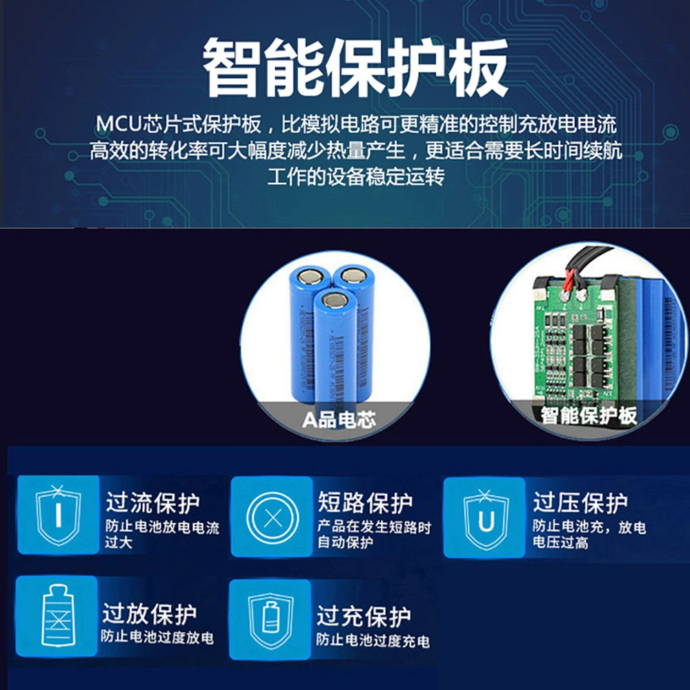 Литиевая аккумуляторная батарея‑пак 11,1V 20Ah с платой защиты, на базе 18650, настраиваемая
