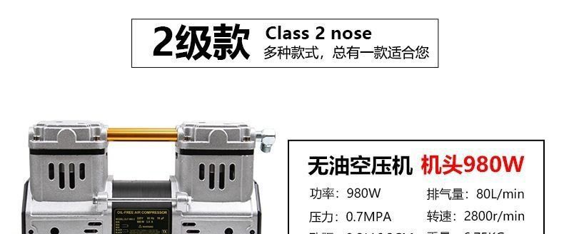 Oil-Free Silent Original Air Compressor Head Motor Vacuum Pump 220V Air Pump Head Air Compressor
