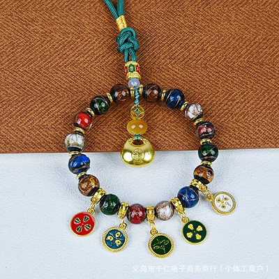 Car hanging Gourd Five-Way God of Wealth - solid-lock-ash-glass-car-hanger