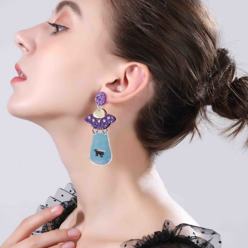 1 Pair Quantity Street Occasion 1 Pair Exaggerated Geometric Arylic Drop Earrings