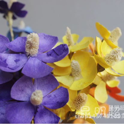 [Ручная работа Цветочная аура Пурпурный Лоран] Комбинированные изделия handmade цветы-наклейки, засушенные цветы, Пурпурный Роланд, по 12 штук в каждом соцветии