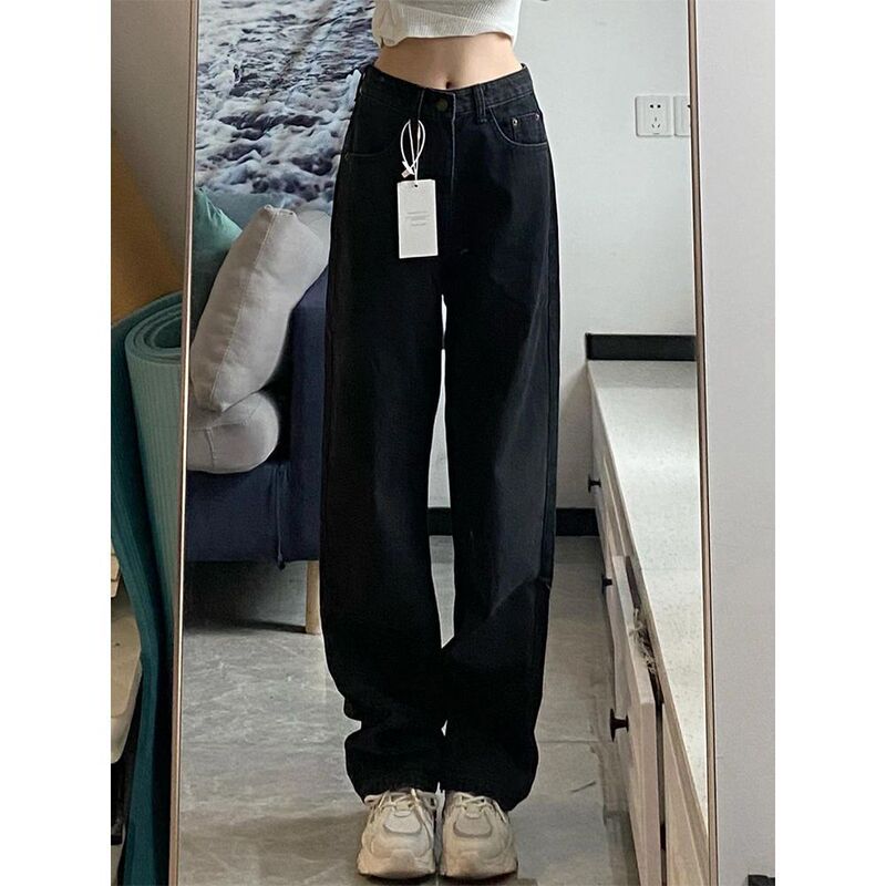 复古辣妹破洞微喇叭牛仔裤女秋季新款修身显瘦弹力直筒马蹄裤子潮|undefined