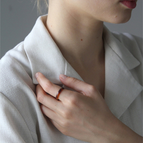 Dovi jewelry Korean cross-border hand jewelry acetate plate cold style women's ring multi-color ring wholesale women's jewelry