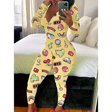 G 55931 Sexy Fashion Print Deep V Neck Jumpsuit ӡ����V�B�w