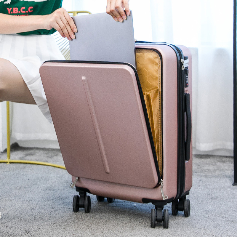 2021新款前置开口拉杆箱女旅行箱20寸男士商务登机箱行李箱万向轮