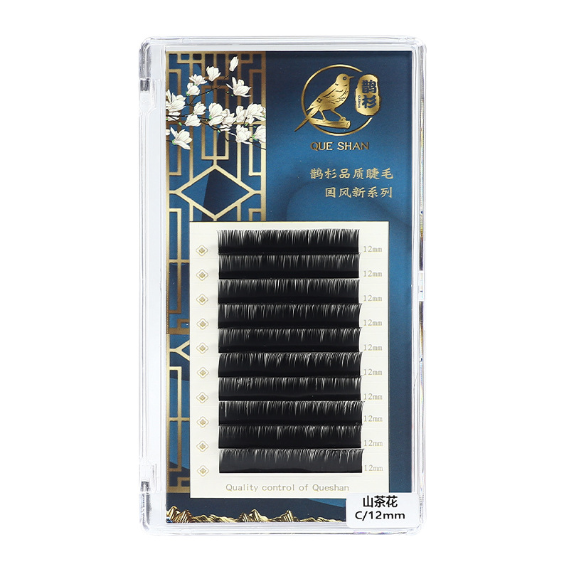 Extensiones de Pestañas de Camelia Negra Estilo Tailandés Comic Camellia, Injerto de Pestañas, Exclusivo para Salones de Belleza, Pestañas Rizadas Estilo Chino, Ultra Suaves