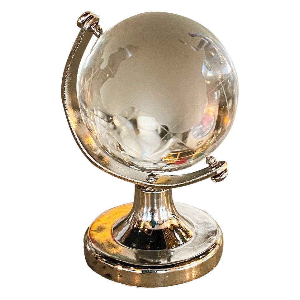 Mini Globo Terráqueo de Vidrio de Borosilicato, Decorativo y Transparente, para Escritorio y Año Nuevo